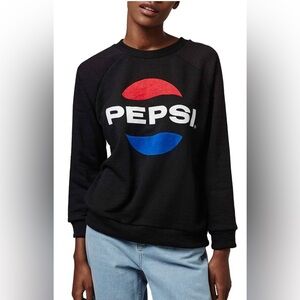 Topshop Tee and Cake 'Pepsi' black Sweatshirt size 8